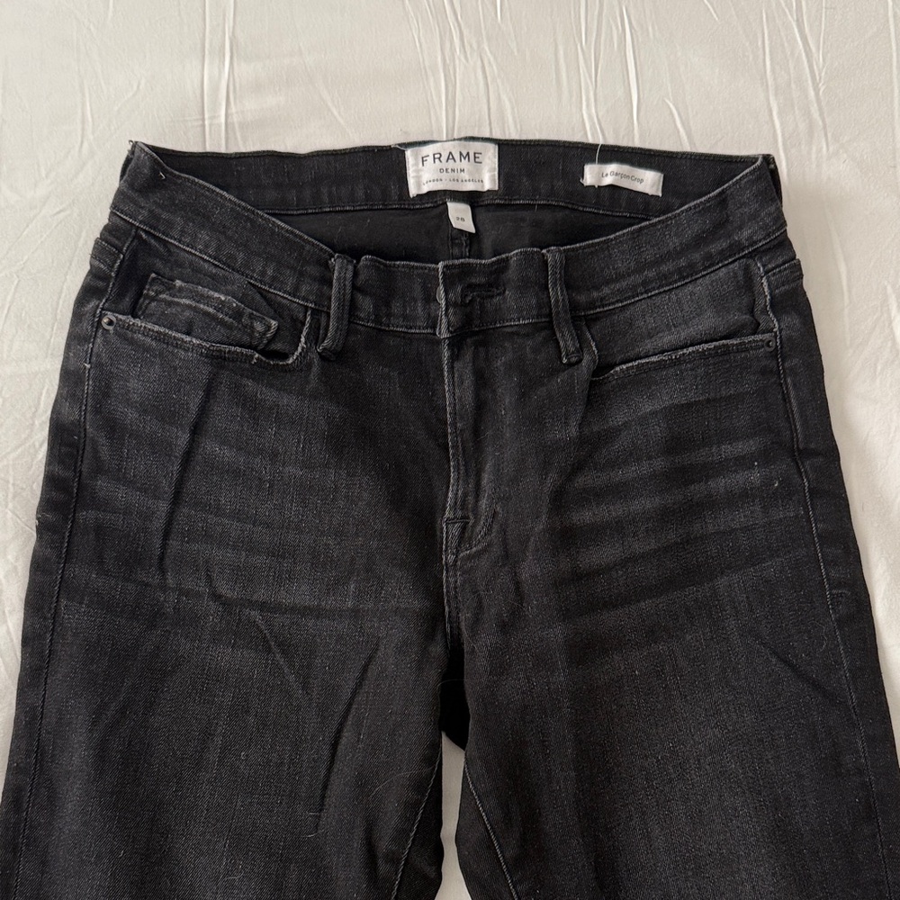 Frame Denim Women’s Black Cropped Ankle Jeans